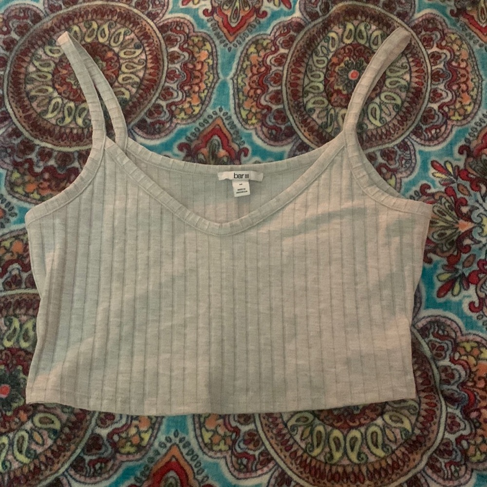 Cute Grey Cropped Tank Top
